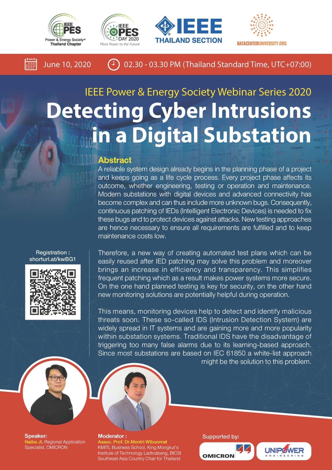 IEEE Thailand PES Chapter Webinar on Detecting Cyber Intrusions in a Digital Substation